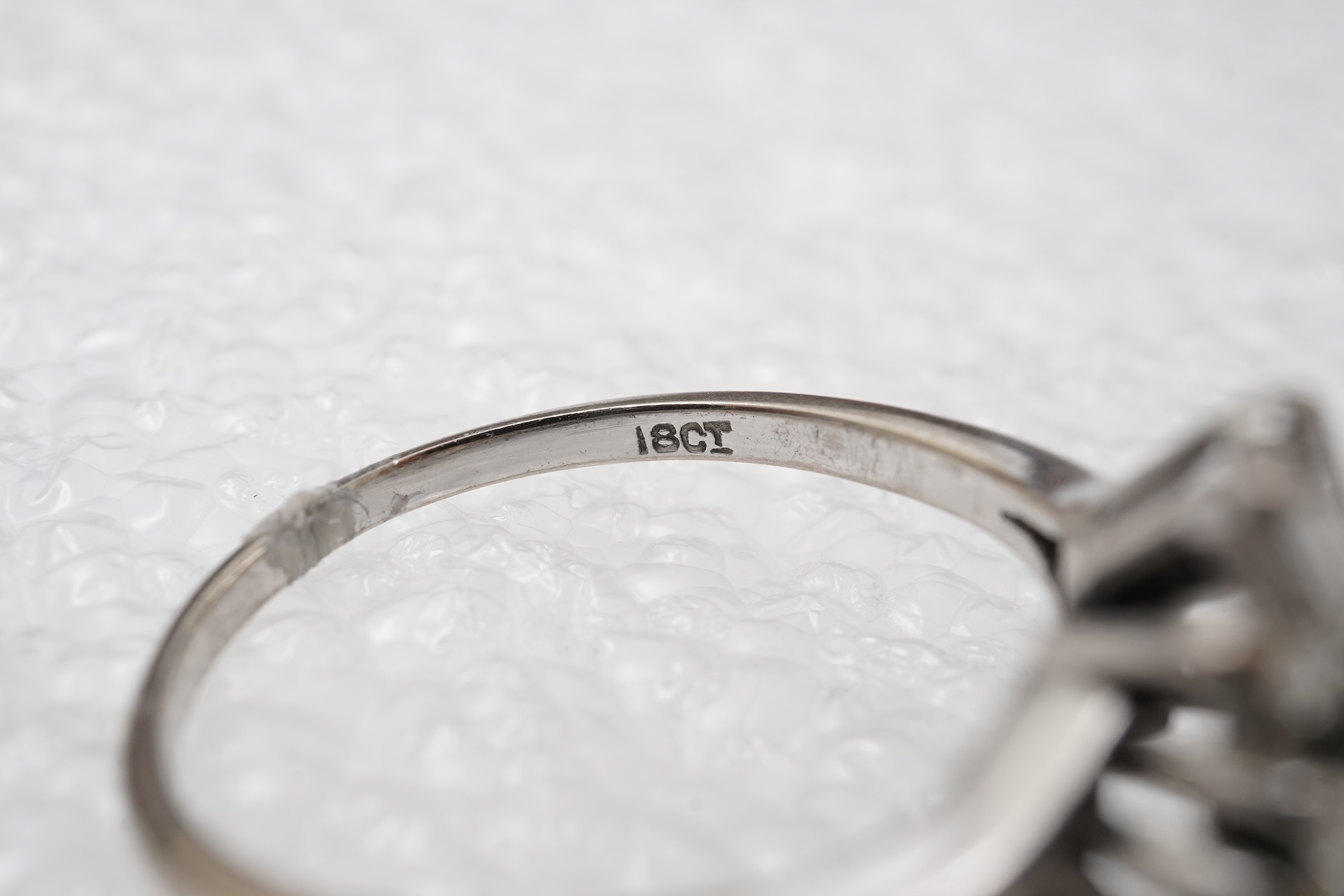 A sapphire and diamond ring, mid 20th century